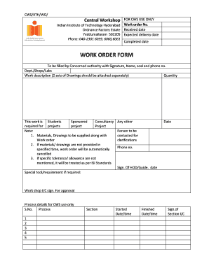 Work Order Mech  Form