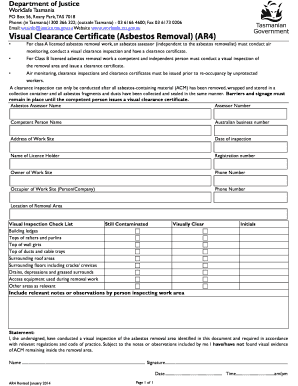 Worksafe Tasmania  Form