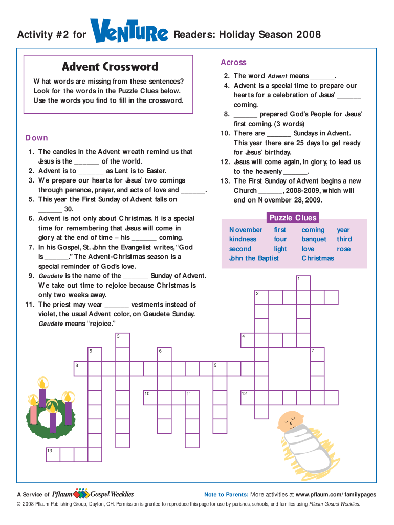 Advent Crossword  Form