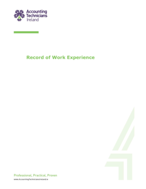 Ati Work Experience Record  Form