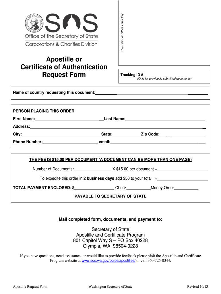  Washington Request Form 2013-2024