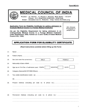  Eligibility Form 2012
