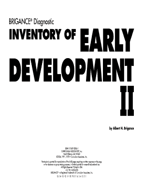 Brigance Inventory of Early Development PDF  Form