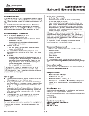  Medical Entitlement Statement Form 2014