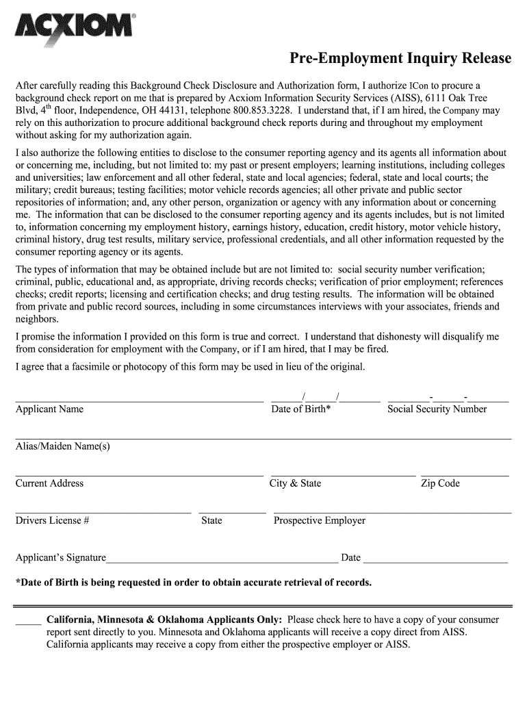 Employment Inquiry  Form