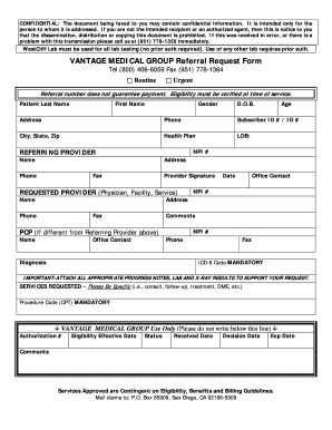 Vantage Medical Group Prior Authorization Form