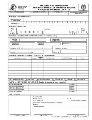 Solicitud De Inscripcion Impuesto Sobre Los Ingresos Brutos Y Aportes Sociales Ley 5110 Como Llenarlo Form