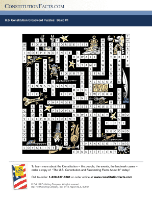 U S Constitution Crossword Puzzle Answer Key  Form