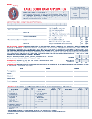 Eagle Scout Application  Form