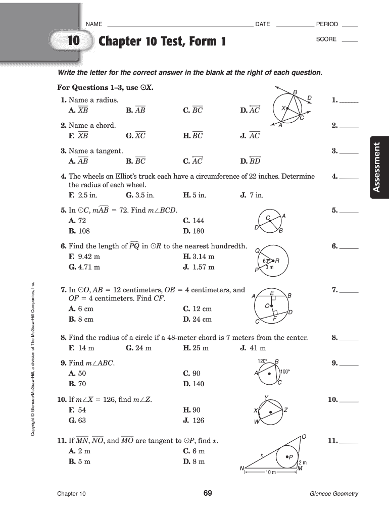 Chapter 10 Test Form a