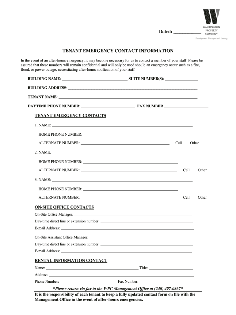 Emergency Contact Form