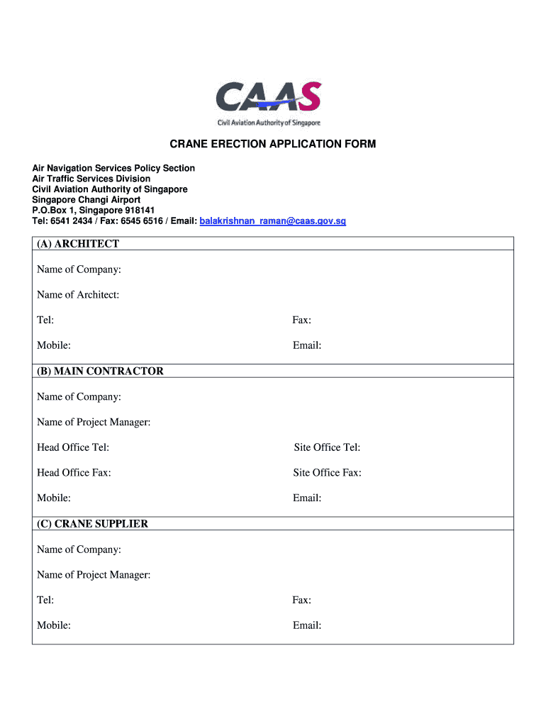 Caas Crane Application Form