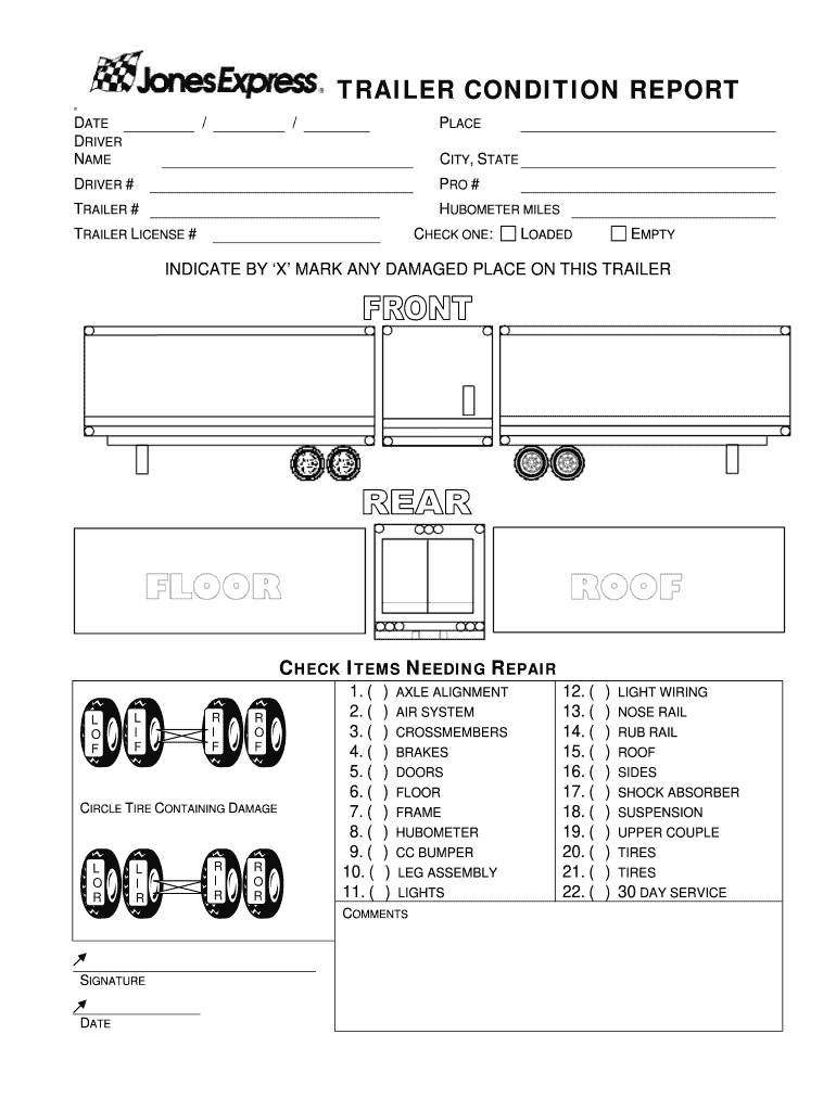 Trailer Condition Report  Form