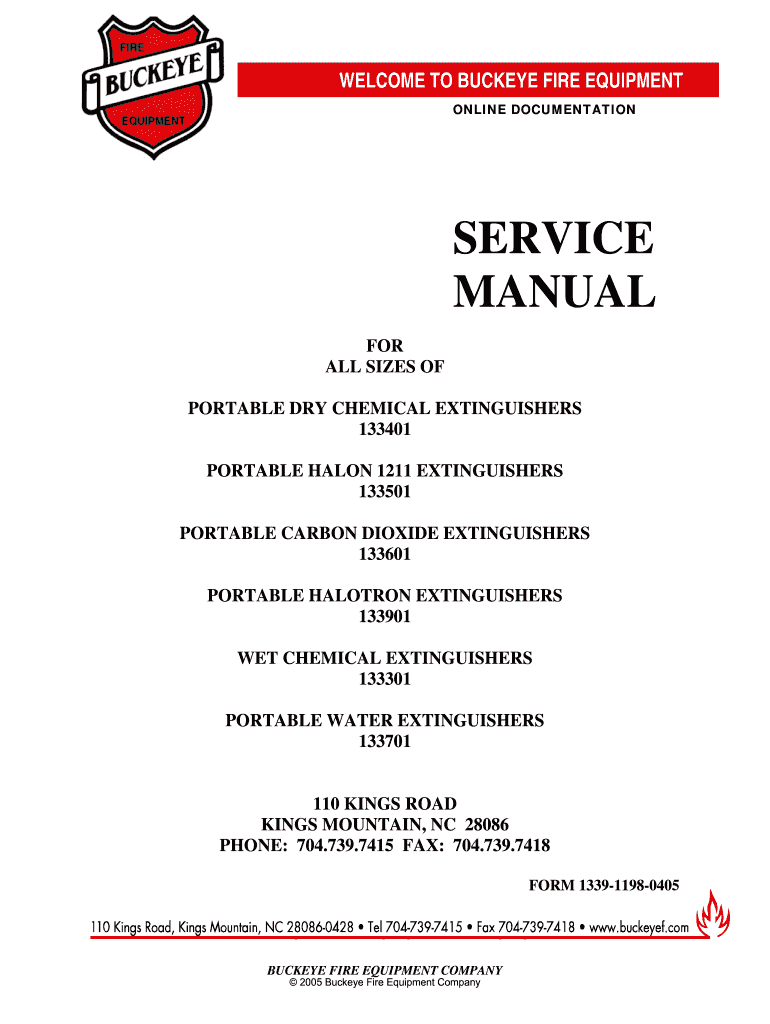 Buckeye Fire Extinguisher Service Manual  Form