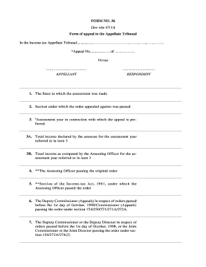 Form 36 Income Tax in Word Format