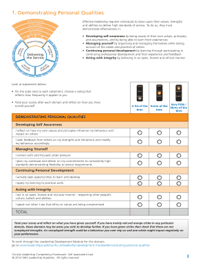 Clinical Leadership Competency Framework Self Assessment Tool  Form