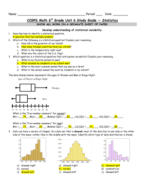 6th Grade Math Study Guide PDF  Form