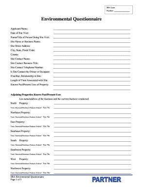  Sba Environmental Questionnaire PDF 2009-2024