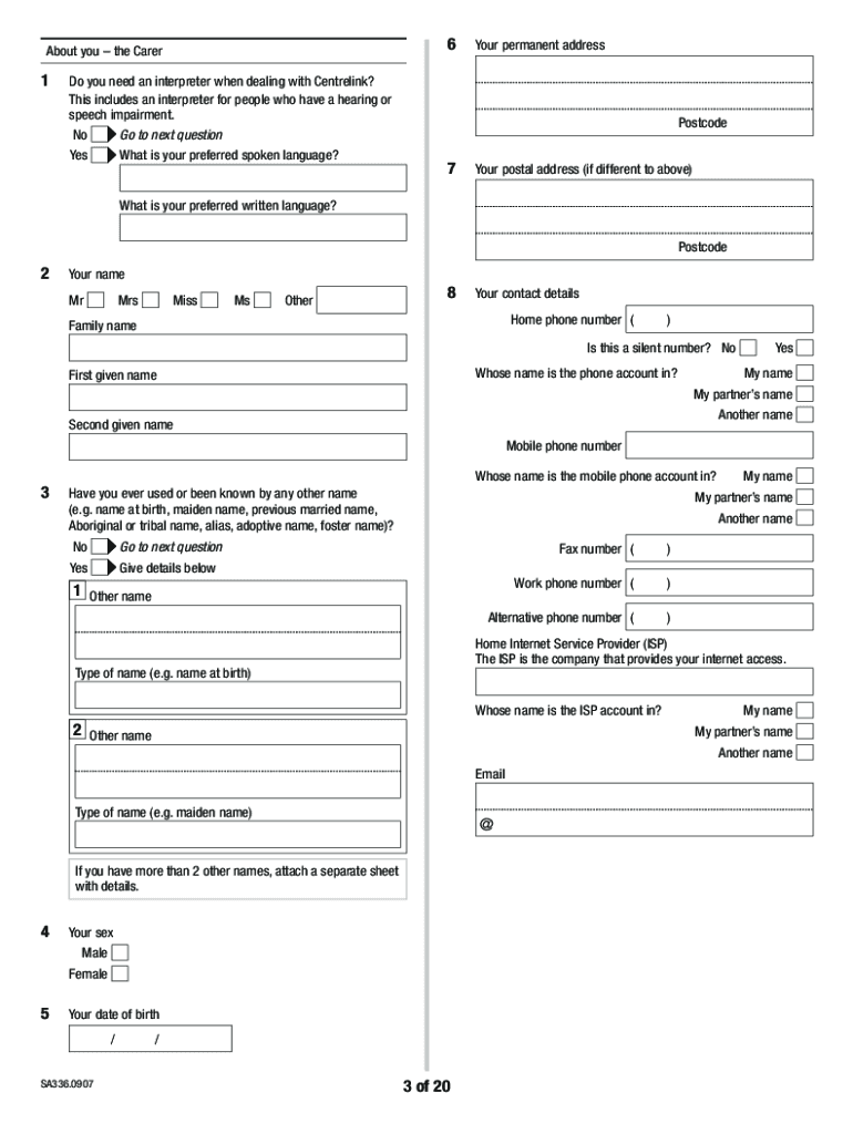 Get and Sign Carer's Allowance Forms