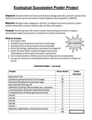 Ecological Succession Poster Project  Form