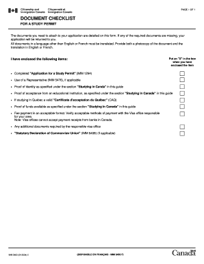 imm checklist form document permit study pdf signnow fill sign pdffiller