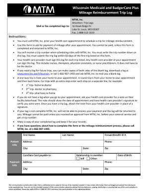 Wisconsin Medicaid and BadgerCare Plus Mileage MTM, Inc Mtm Inc  Form