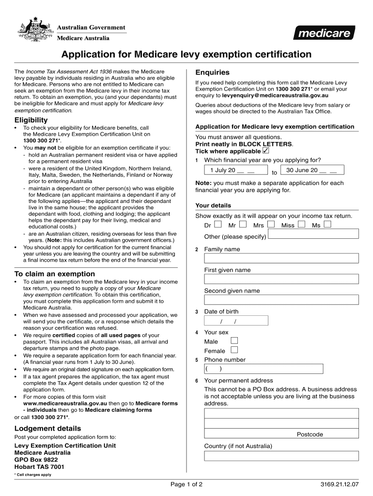  Medicare Exemption Form 2013-2024