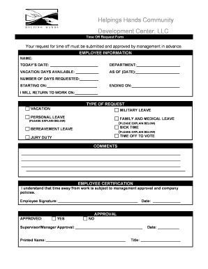 TIME off REQUEST FORM 2