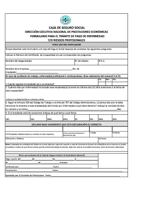 FORMULARIO PARA EL TR MITE DE PAGO DE ENFERMEDAD YO RIESGOS PROFESIONALES