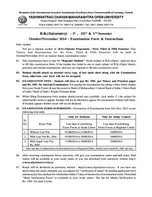 Ycmou Repeater Exam Form