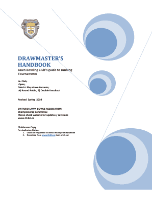 Lawn Bowls Tournament Organisers Handbook  Form