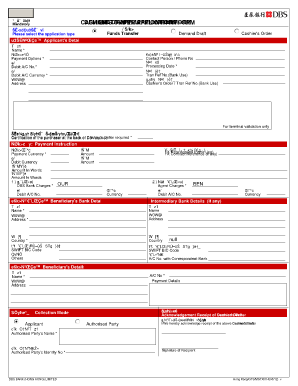 Dbs Cashier Order Form