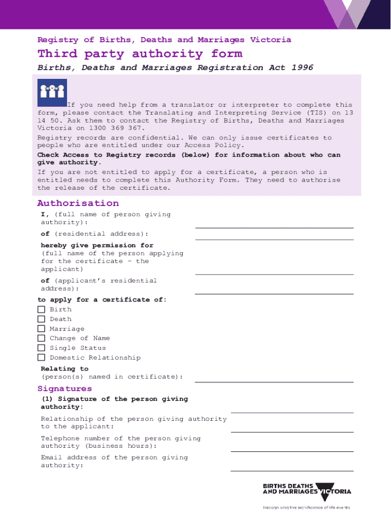  Third Party Authority Form Impound 2022-2024