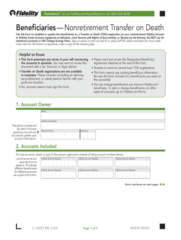  Fidelity Transfer Death 2016-2024