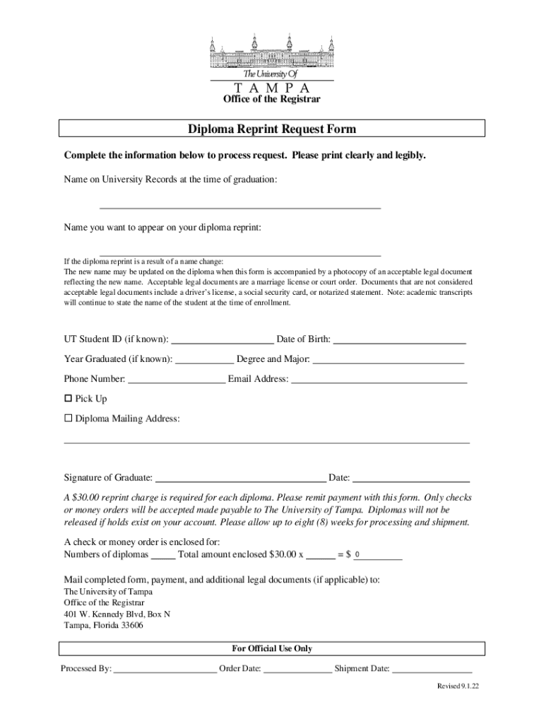 Diploma Reprint Request Form Reprint Request 2022-2024