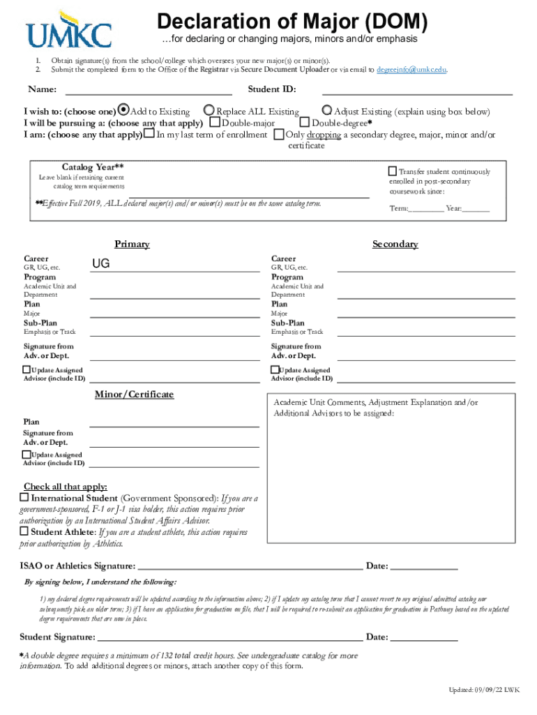 Registrar Kennesaw Eduacademic RecordsmajorMajor, Minor and Certificate Declaration Office of the  Form