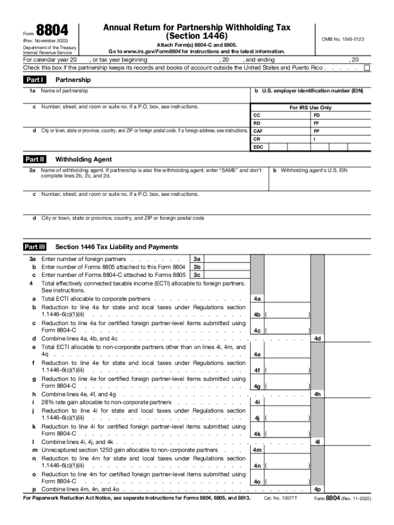  About Form 8804, Annual Return for Partnership WithholdingAbout Form 8804, Annual Return for Partnership WithholdingFederal Form 2022-2024