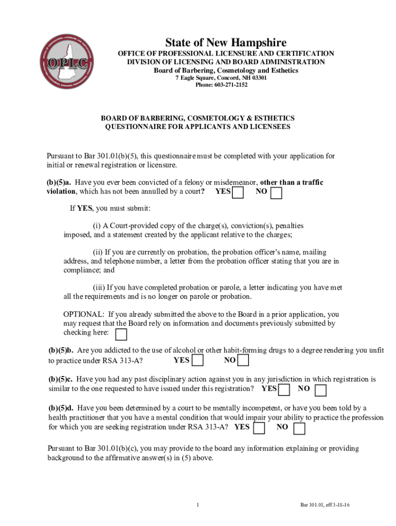  DIVISION of LICENSING and BOARD ADMINISTRATION 2016-2024