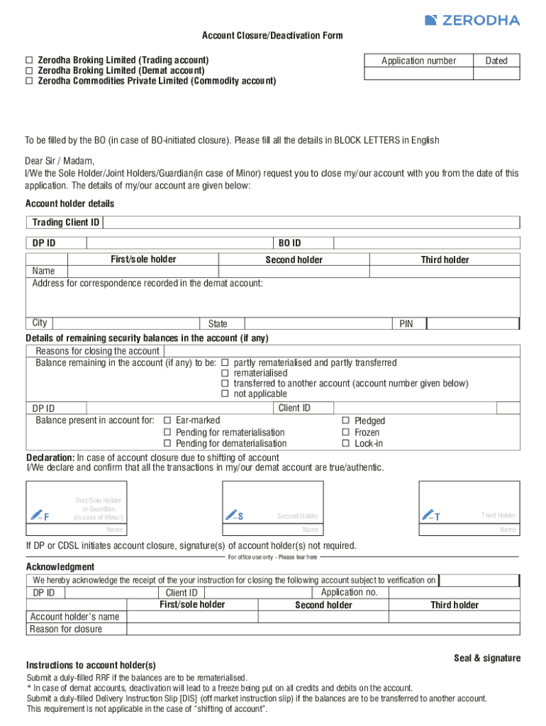  Account Closure Deactivation 2017-2024