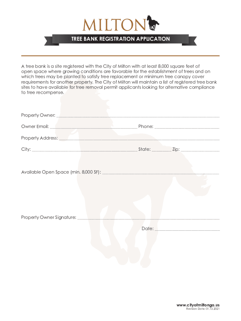 Tree Bank Registration Form