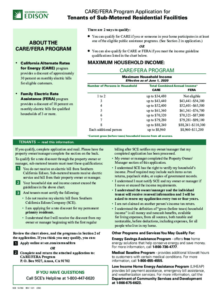 CARE and FERA Enrollment PG&amp;amp;E, Pacific Gas and ElectricCARE and FERA Enrollment PG&amp;amp;E, Pacific Gas and ElectricCA  Form