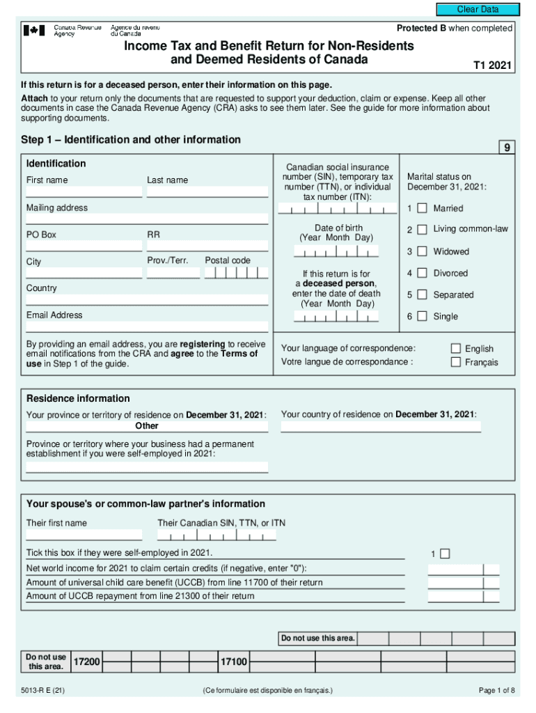  Income Tax and Benefit Returns PDF Protected B When 2021