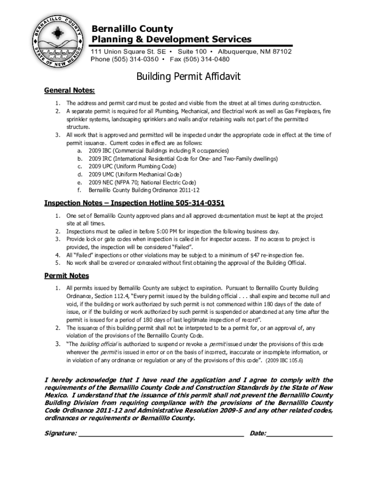 County of Bernalillo Nm 113 Hub BizPlanning &amp;amp; Development Services, County of Bernalillo, County  Form