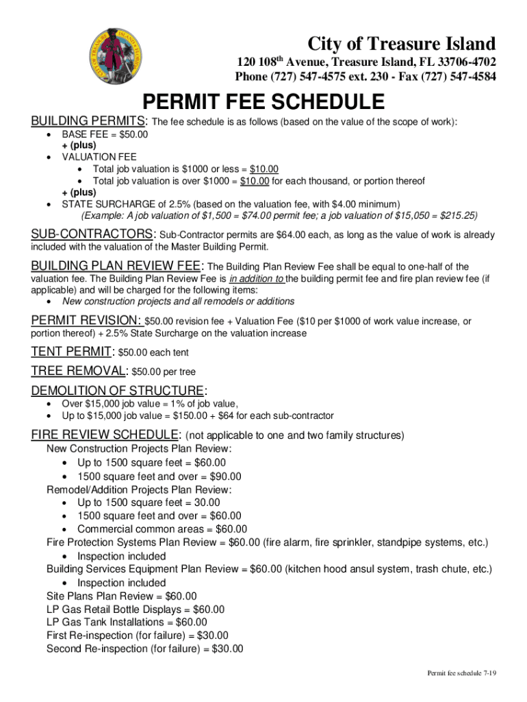 FEE SCHEDULE Revize  Form