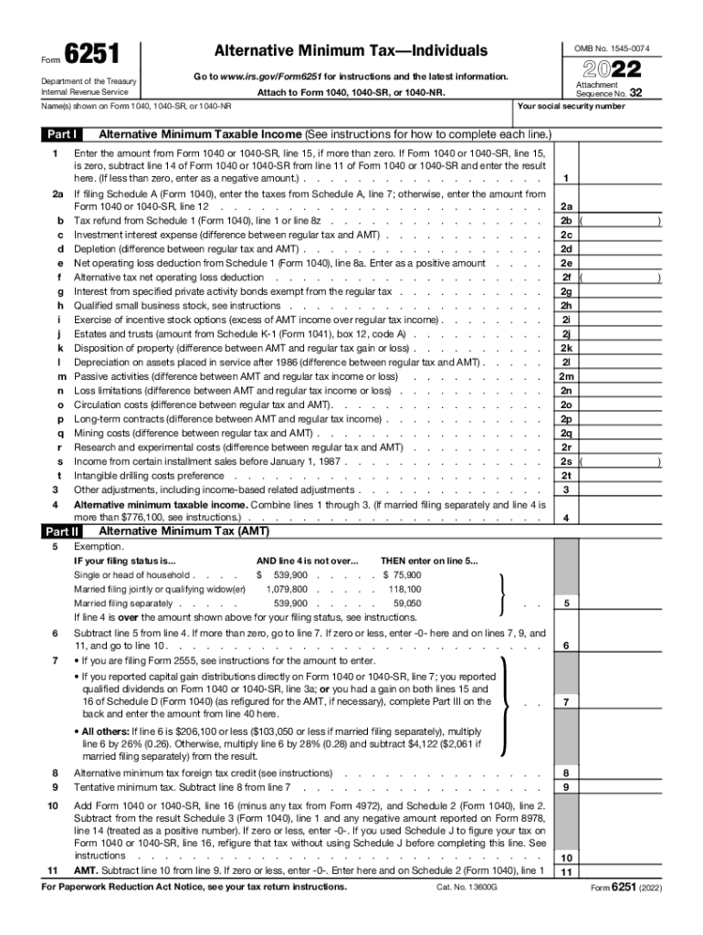  Form 6251 IRS Tax FormsAbout Form 6251, Alternative Minimum Tax Individuals2021 Form 6251 IRS Tax Forms 2022