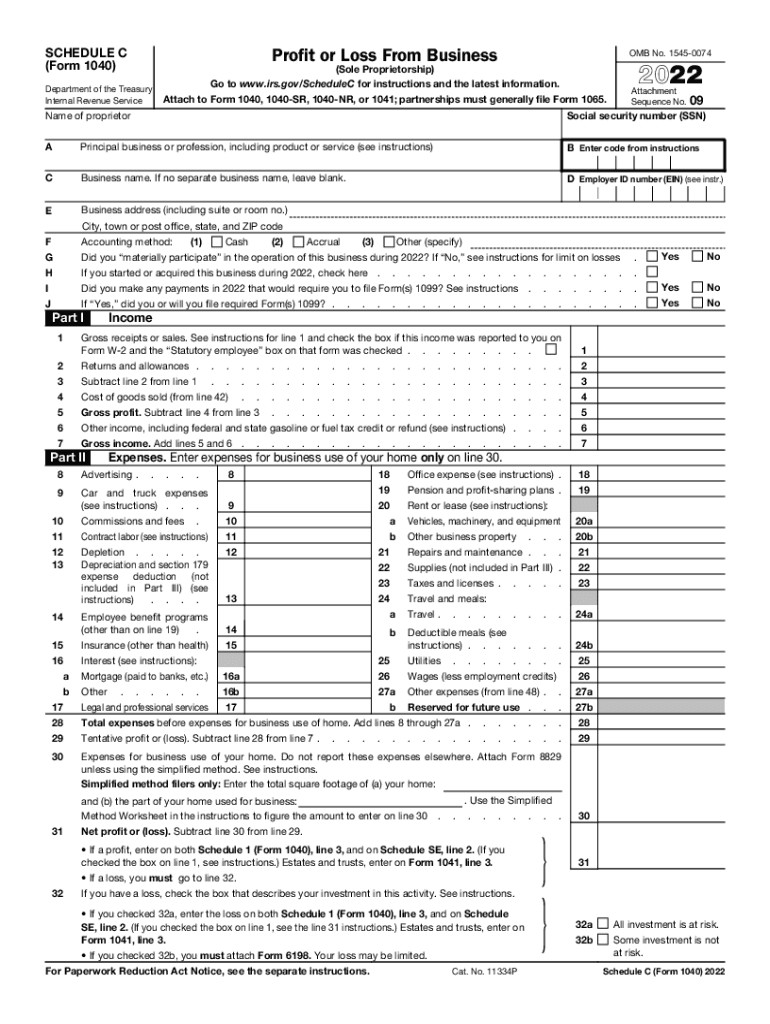  Schedule C Form 1040 Fillable Form &amp;amp; PDF Sample FormSwift 2022-2024