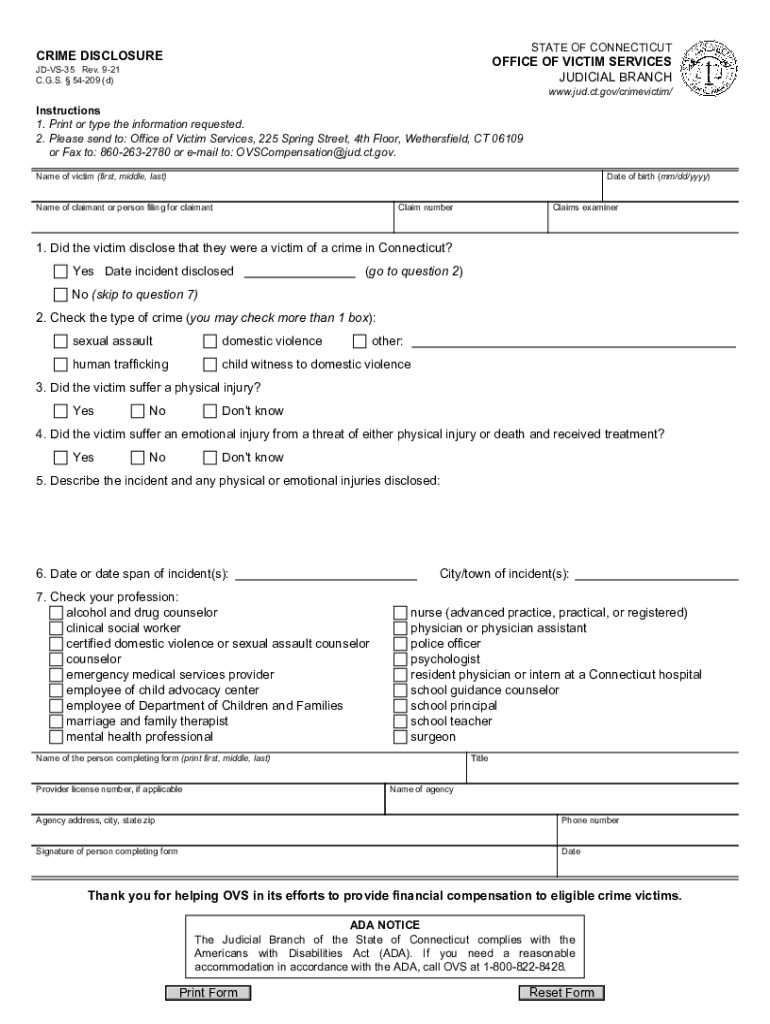  OVS Victim Resources CT Judicial Branch ConnecticutOVS Victim Resources CT Judicial Branch ConnecticutChapter 961 Trial and Proc 2021-2024