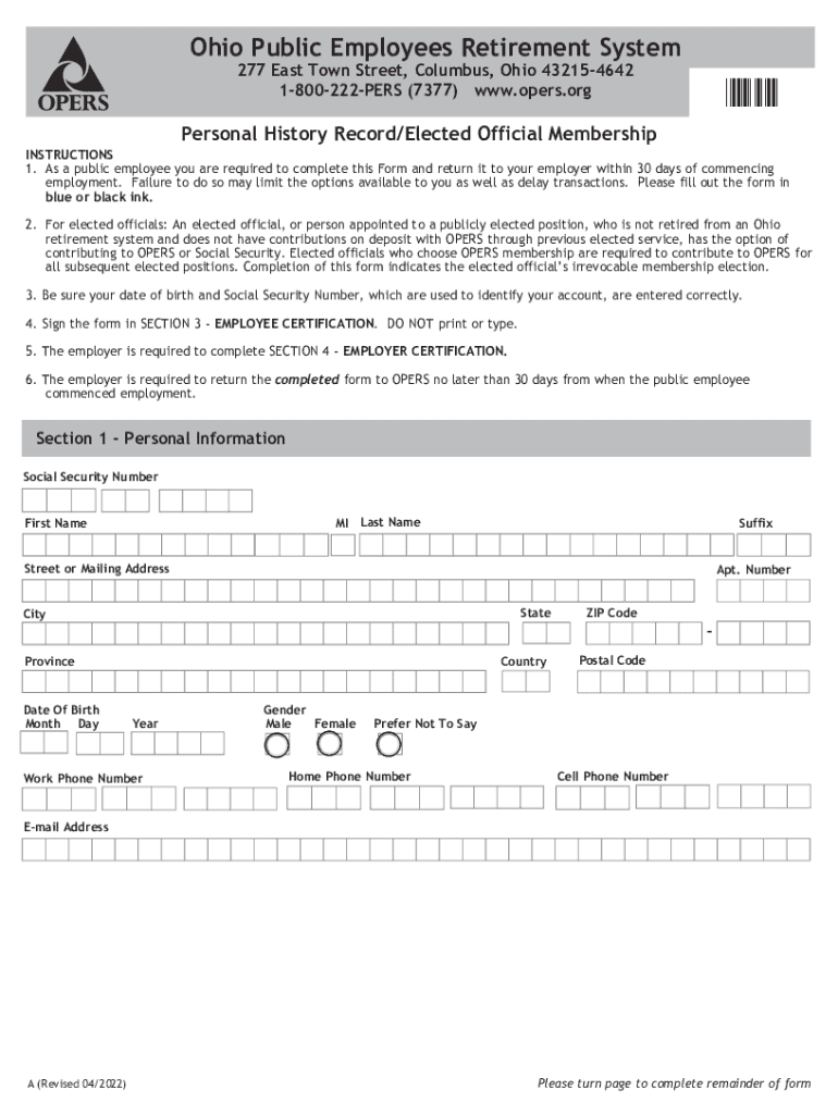 Ohio Public Employees Retirement System 277 East T  Form