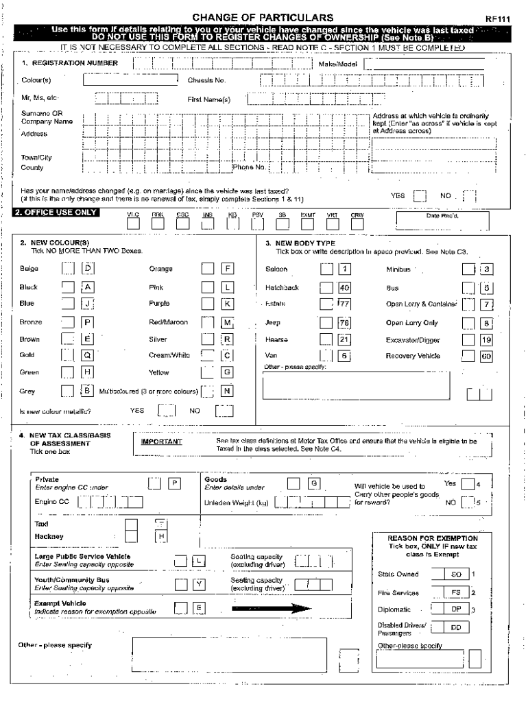 Rf111 Form