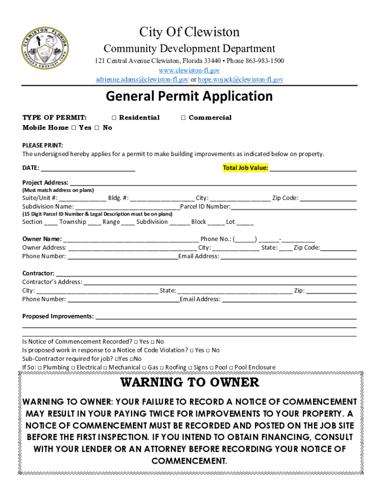  Generalliabilityinsure Combusiness DirectoryflClewiston City Building Department in Clewiston, FL 2022-2024